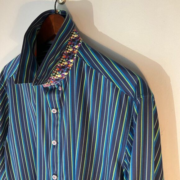 Robert Graham X Multicolor Abstract Contrasting Cuff, Large. Perfect - Picture 3 of 12